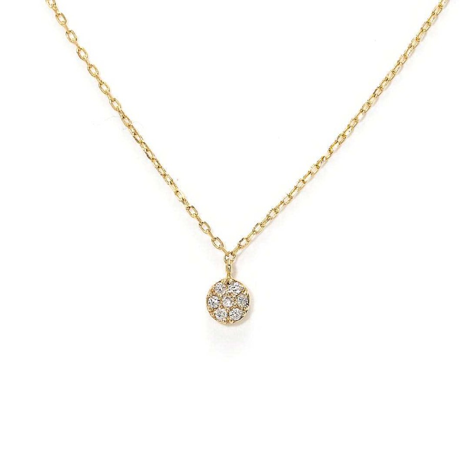 Necklaces Lover's Tempo | Diamond Pave Disc Necklace