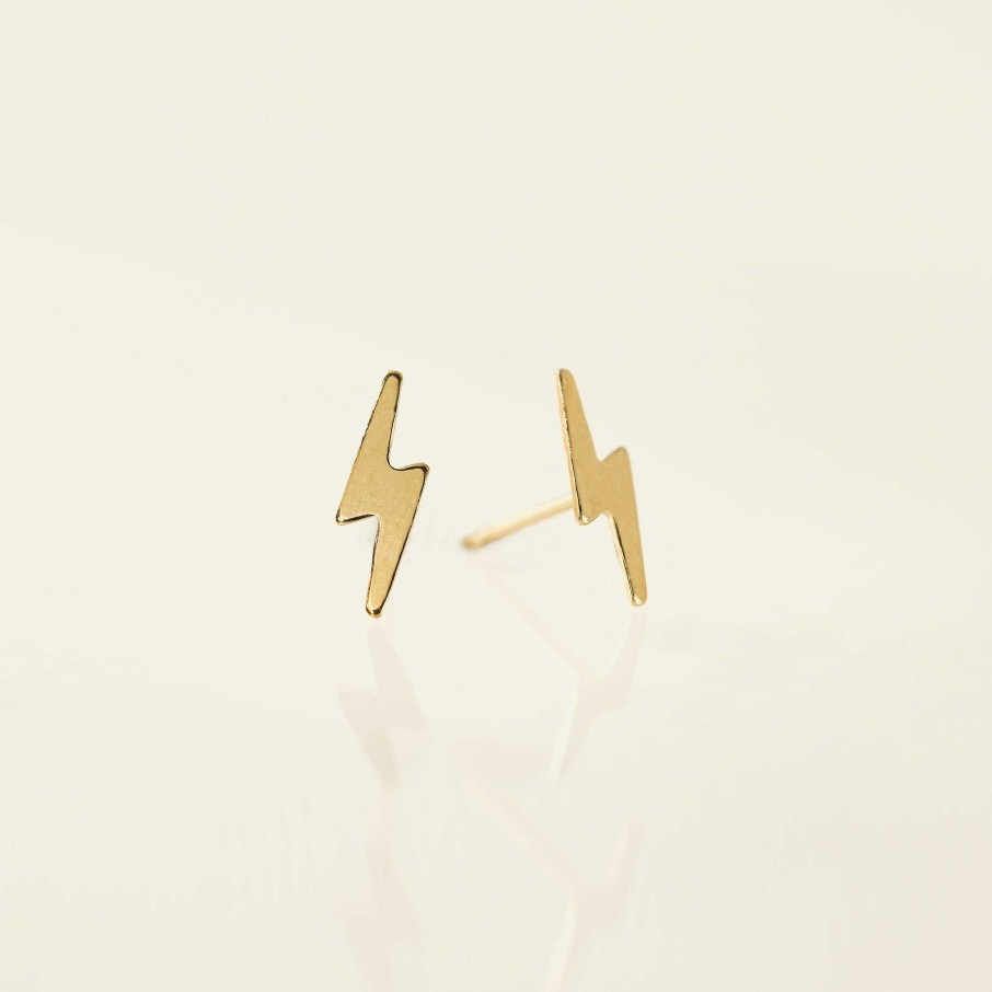 Earrings Lover's Tempo | Bolt Gold-Filled Stud Earrings