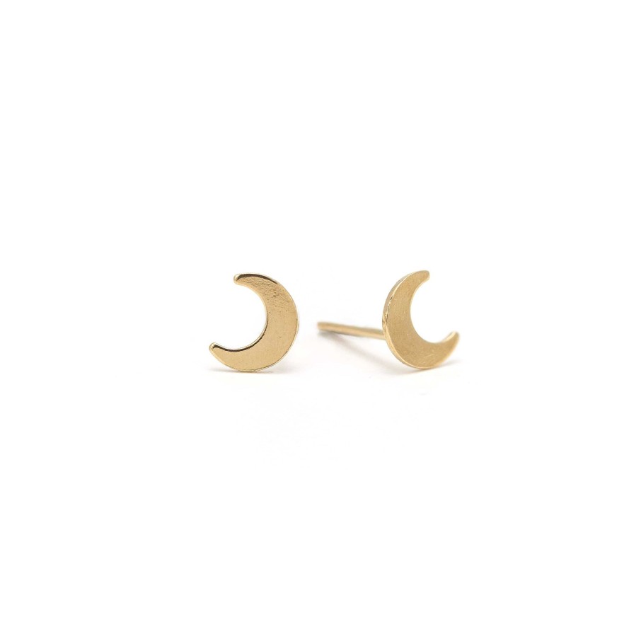 Earrings Lover's Tempo | Moon Gold-Filled Stud Earrings