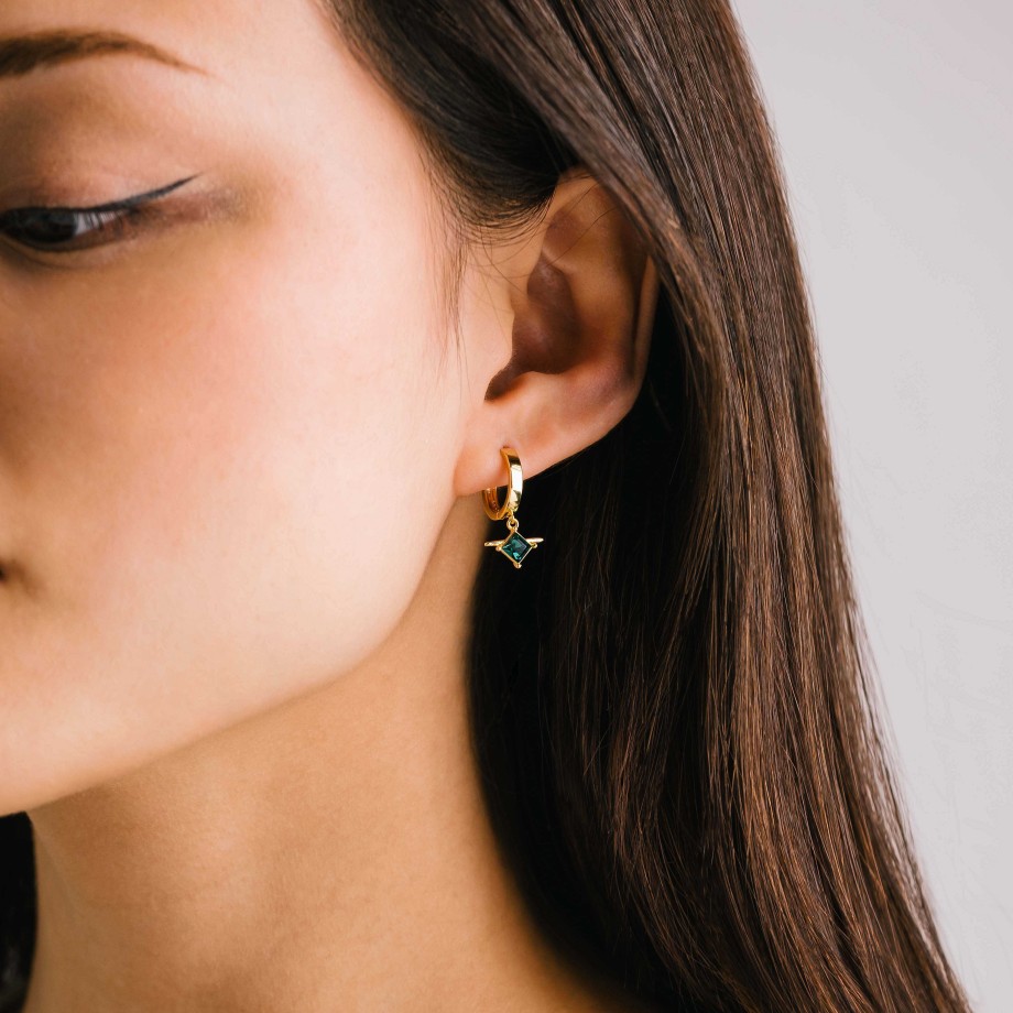 Hoops Lover's Tempo | Asta Huggie Drop Hoop Earrings