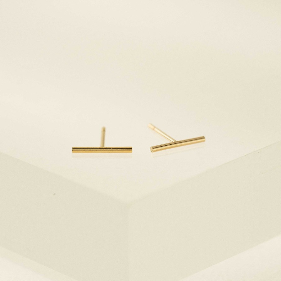 Earrings Lover's Tempo | Bar Gold-Filled Stud Earrings