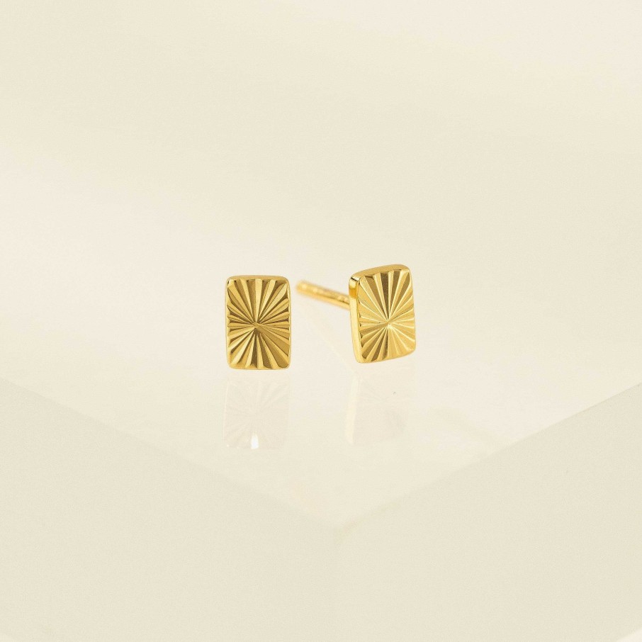 Studs Lover's Tempo | Rectangle Fluted Stud Earrings