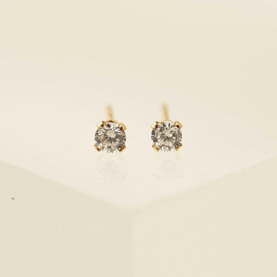 Studs Lover's Tempo | April Birthstone Gold-Filled Stud Earrings