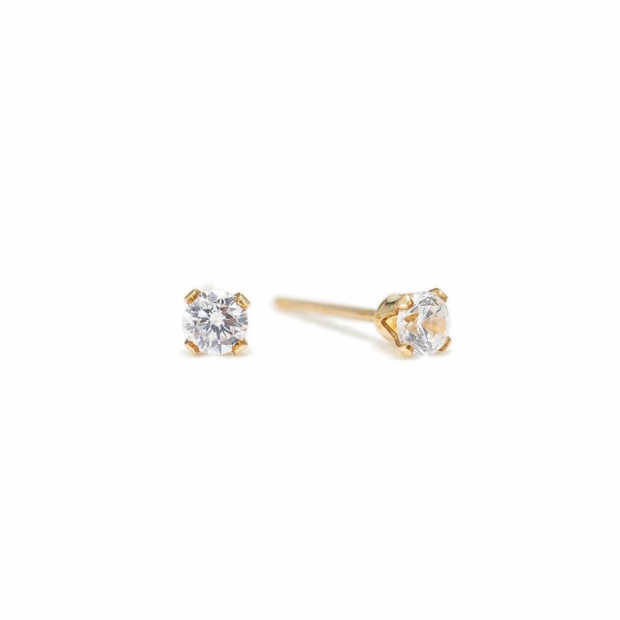 Earrings Lover's Tempo | April Birthstone Gold-Filled Stud Earrings