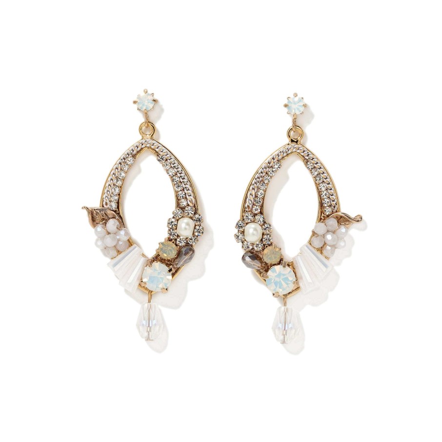 Earrings Lover's Tempo | Flora Deco Drop Earrings White