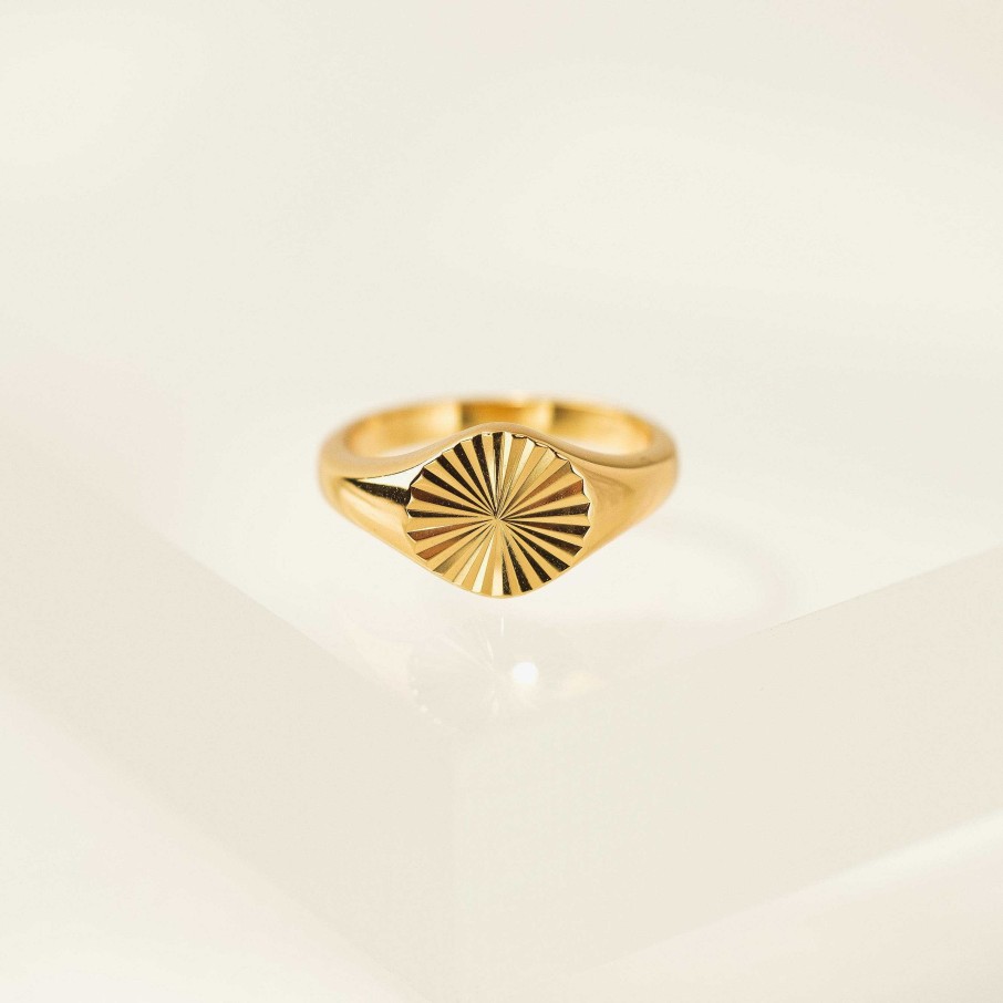 Rings Lover's Tempo | Coin Fluted Signet Ring