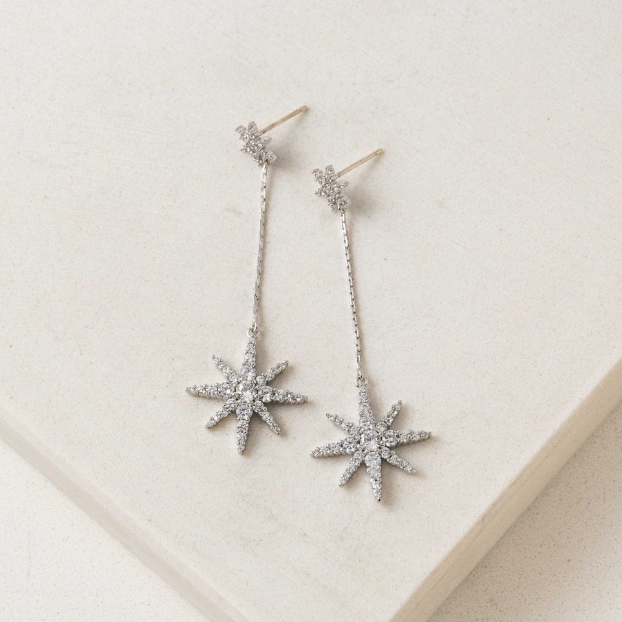 Earrings Lover's Tempo | Aquila Star Drop Earrings Silver