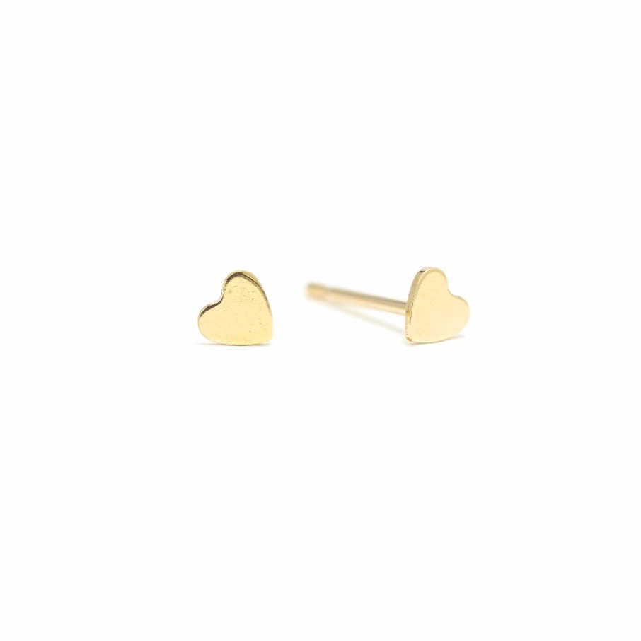 Earrings Lover's Tempo | Heart Gold-Filled Stud Earrings