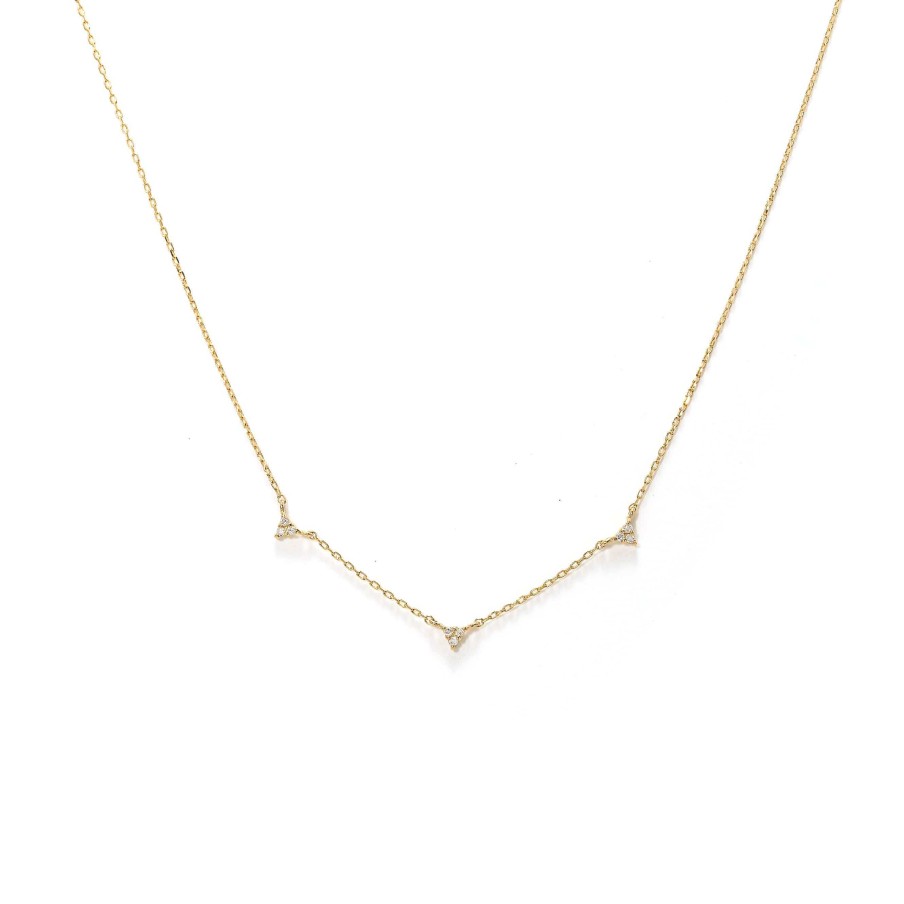 Necklaces Lover's Tempo | 14K 3 Diamond Necklace