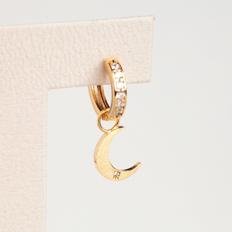 Hoops Lover's Tempo | Moon Hoop Charm