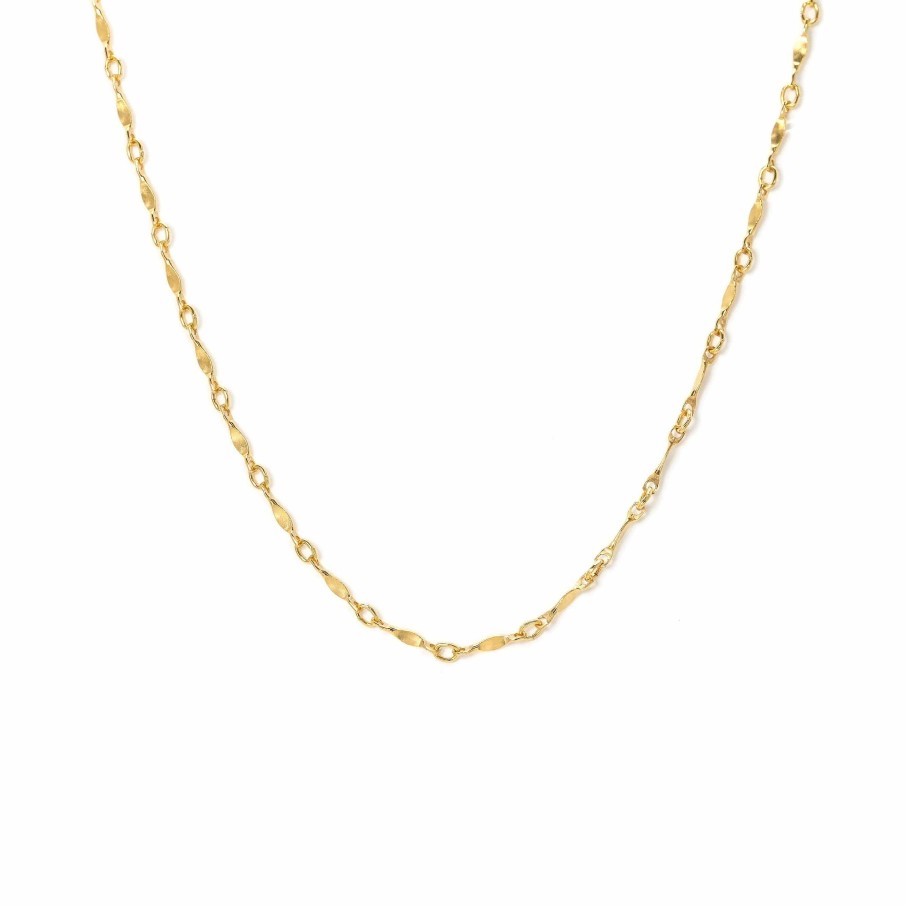 Necklaces Lover's Tempo | Dapped Bar Chain Gold-Filled Necklace