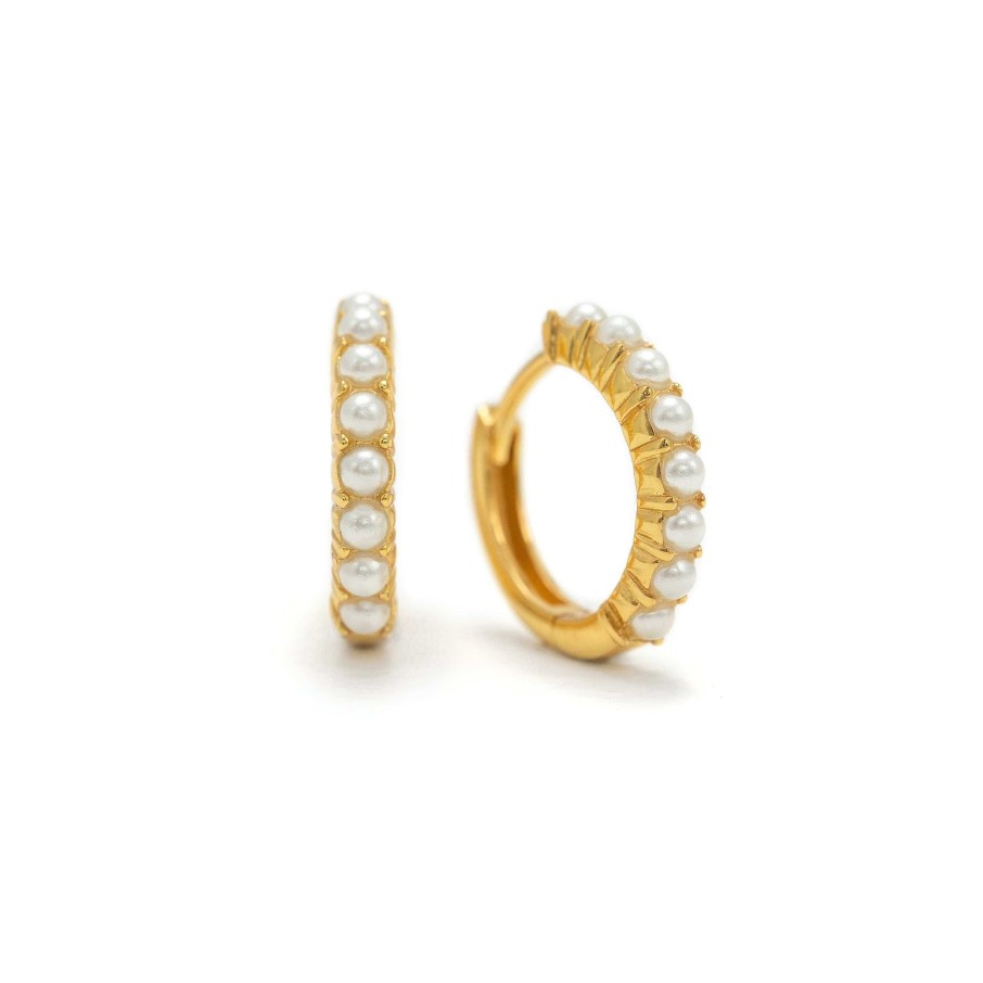 Hoops Lover's Tempo | Pearl 15Mm Hoop Earrings