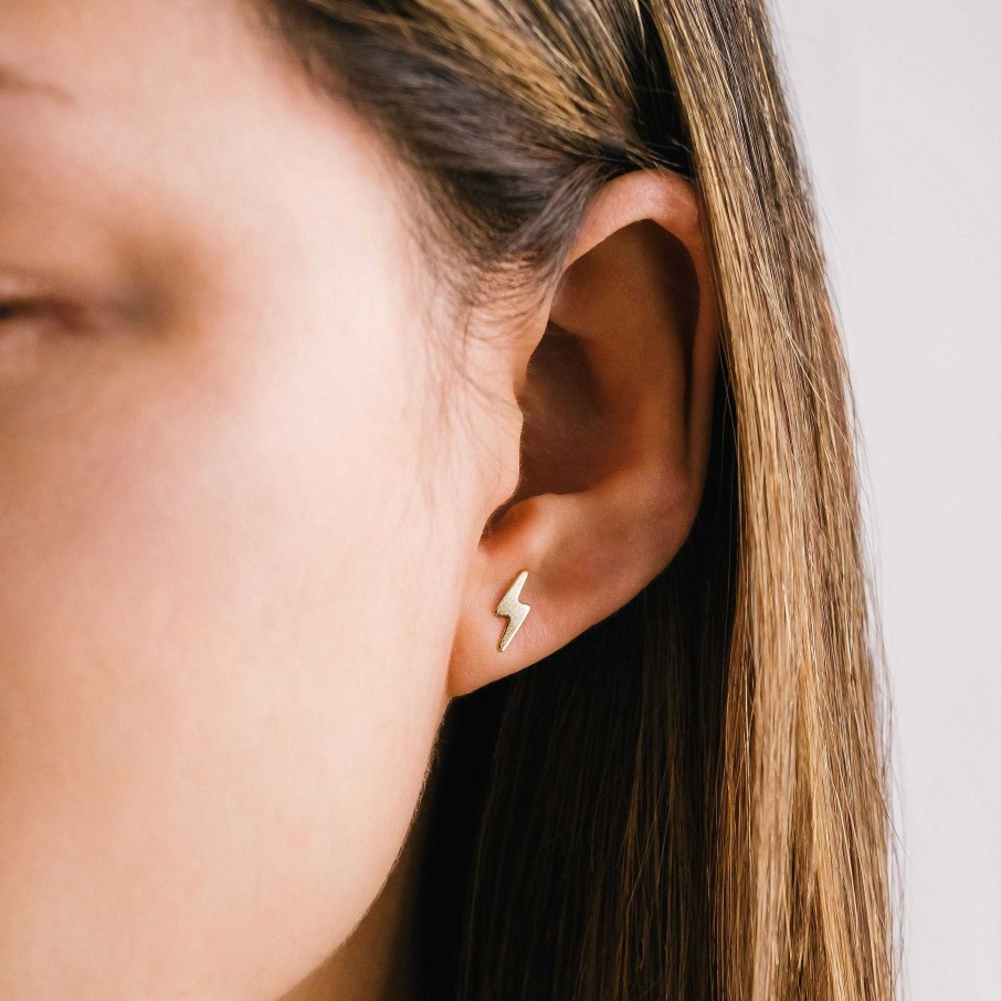 Earrings Lover's Tempo | Bolt Gold-Filled Stud Earrings