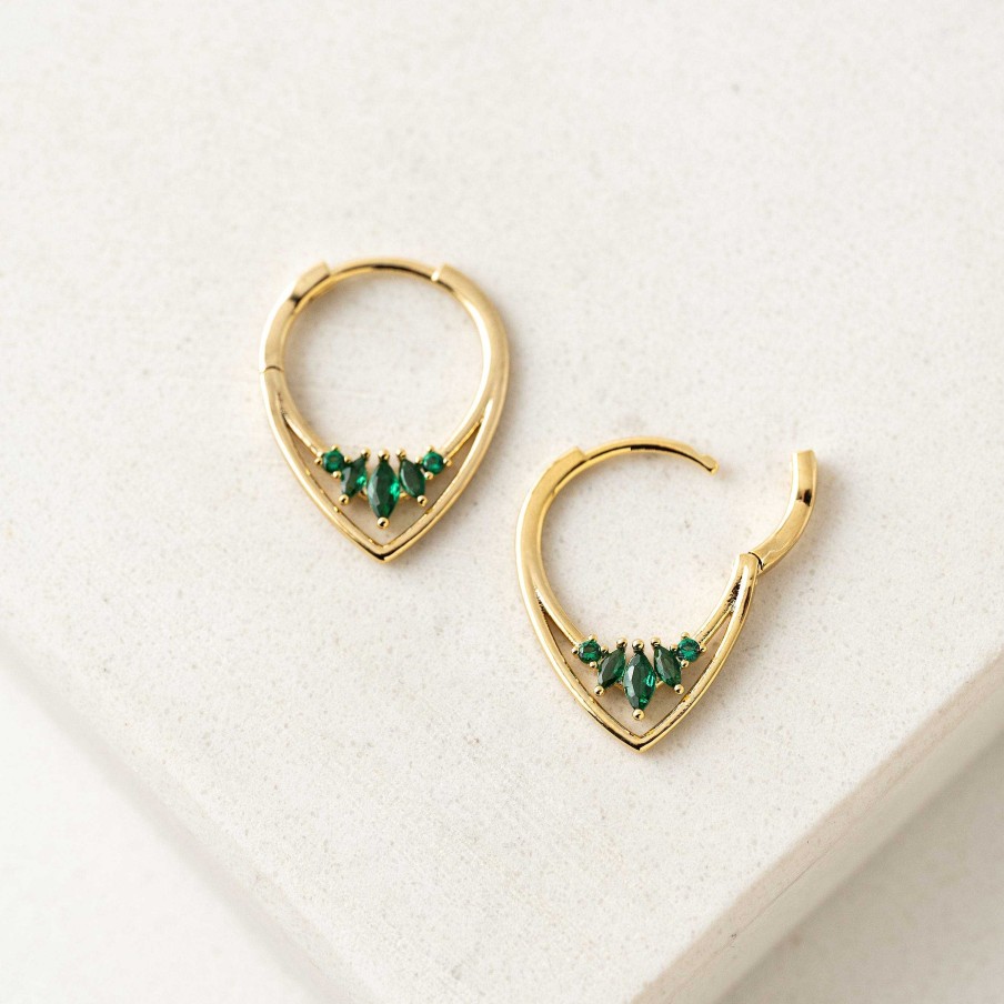 Hoops Lover's Tempo | Aria Emerald Hoop Earrings