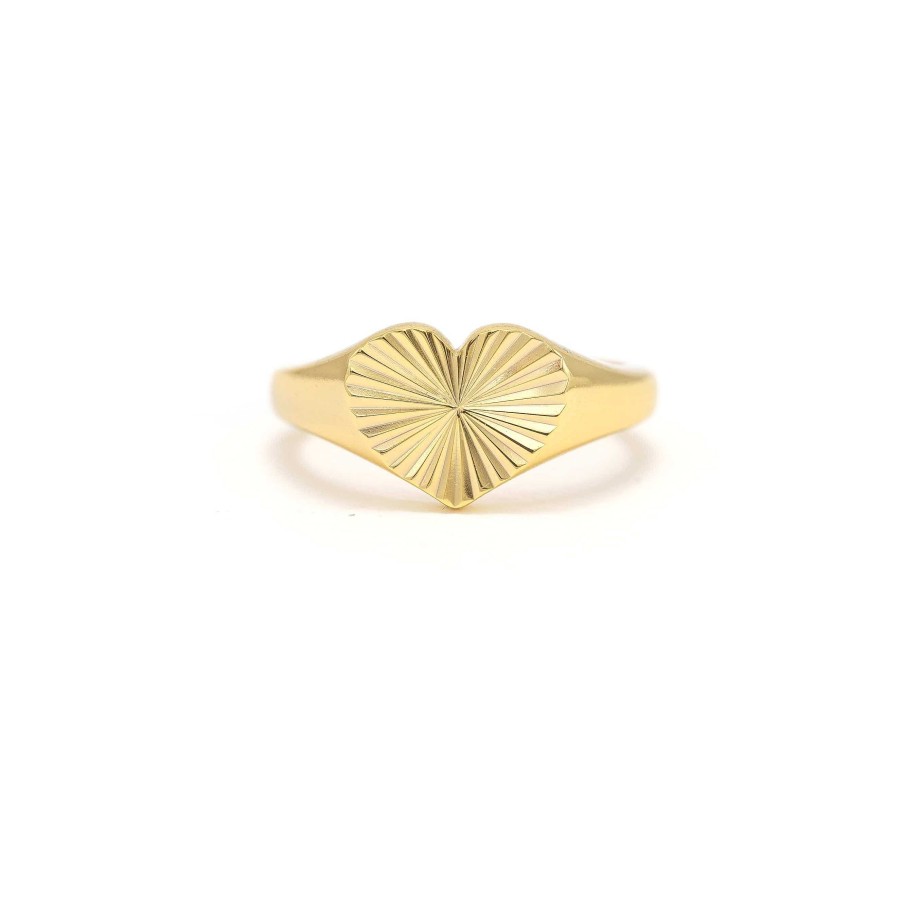 Rings Lover's Tempo | Heart Fluted Signet Ring