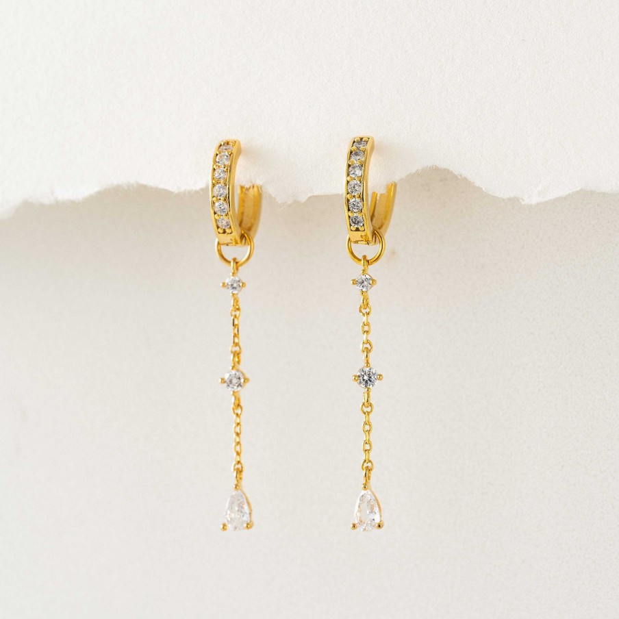 Hoops Lover's Tempo | Raindrop Charm Hoop Earrings