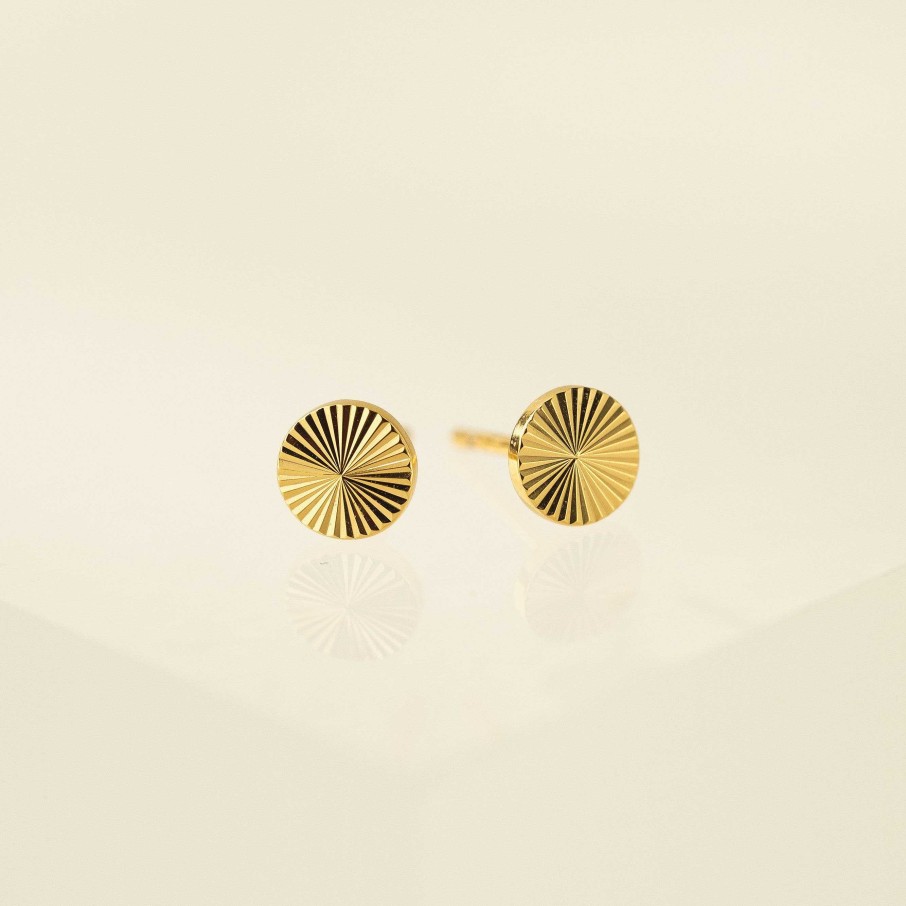 Earrings Lover's Tempo | Coin Fluted Stud Earrings