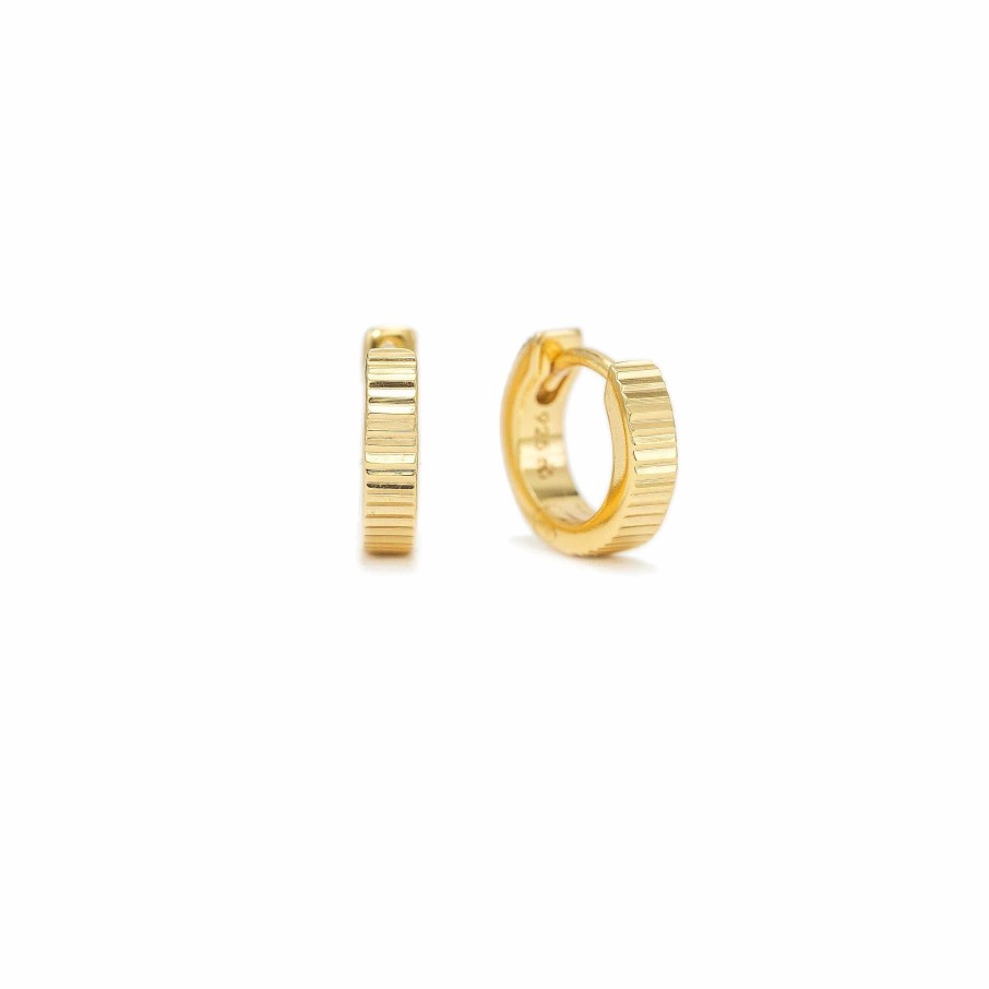 Hoops Lover's Tempo | 10Mm Fluted Huggie Hoop Earrings