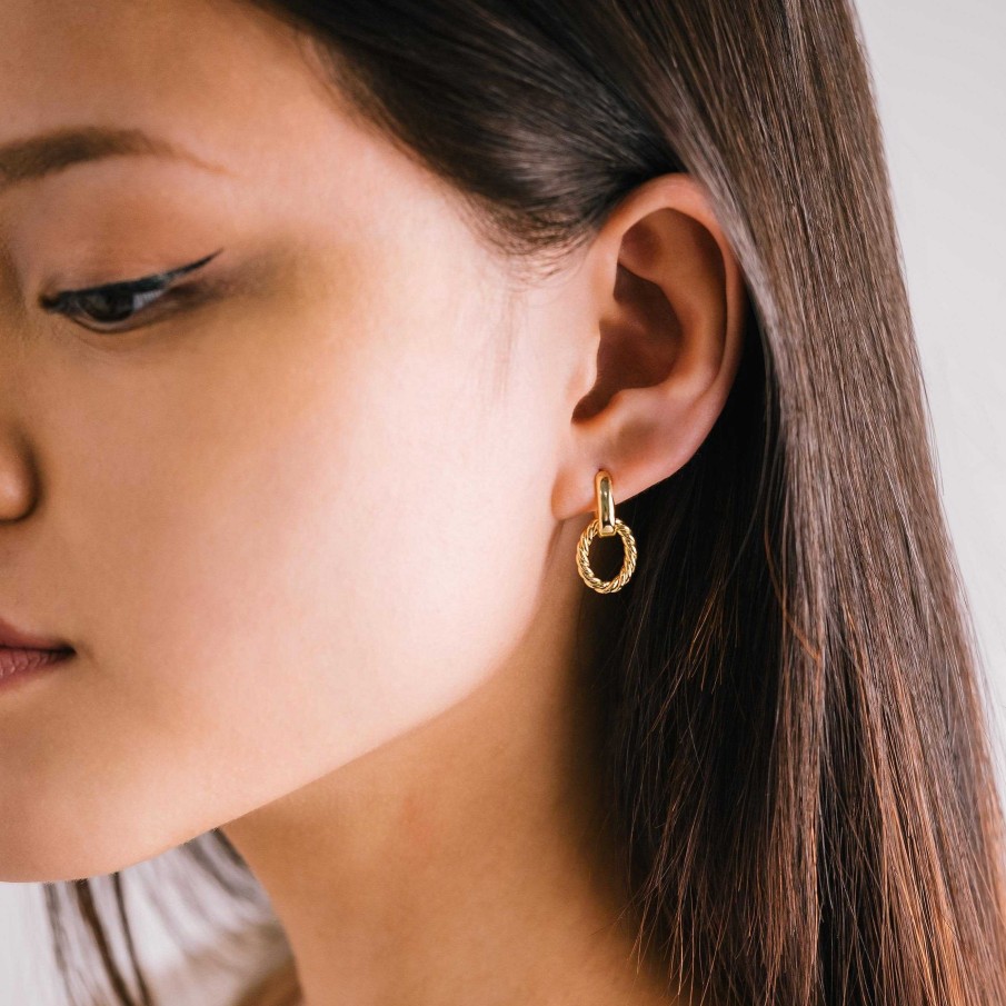 Earrings Lover's Tempo | Blanche Click Hoop Earrings Gold