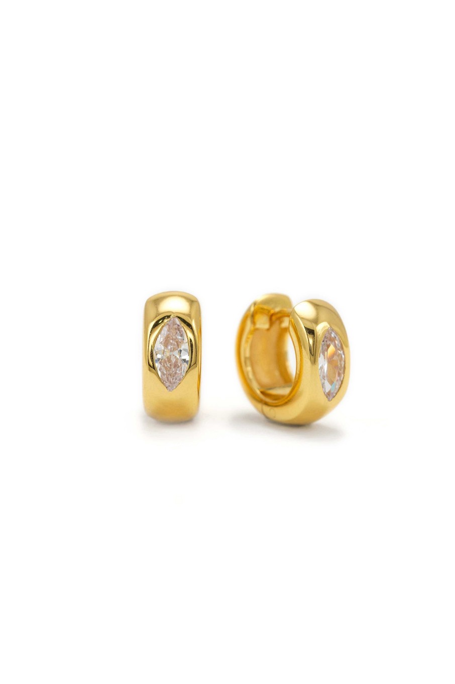 Earrings Lover's Tempo | Marquise Chunky Huggie Hoop Earrings