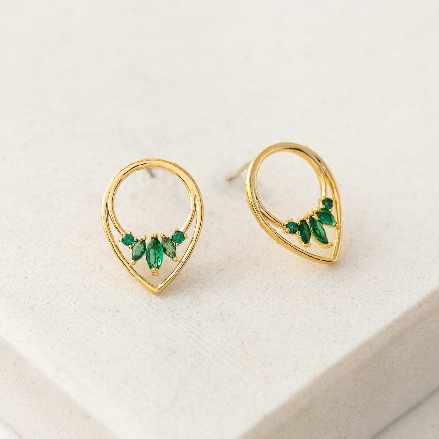 Studs Lover's Tempo | Aria Emerald Stud Earrings