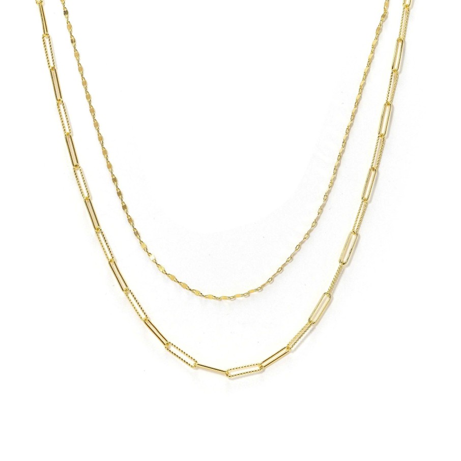 Necklaces Lover's Tempo | Arlo Paperclip Layered Necklace