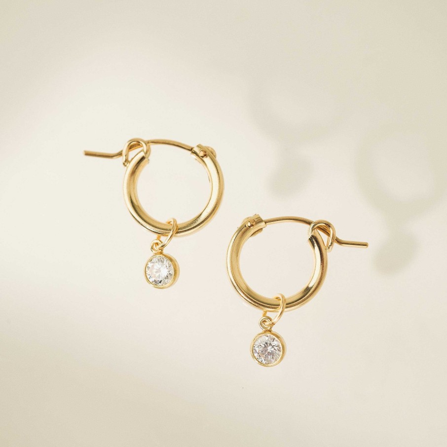 Hoops Lover's Tempo | April Birthstone Gold-Filled Hoop Earrings