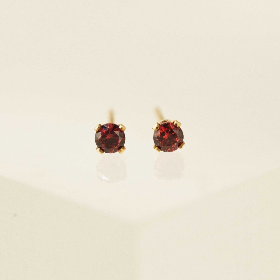 Studs Lover's Tempo | January Birthstone Gold-Filled Stud Earrings