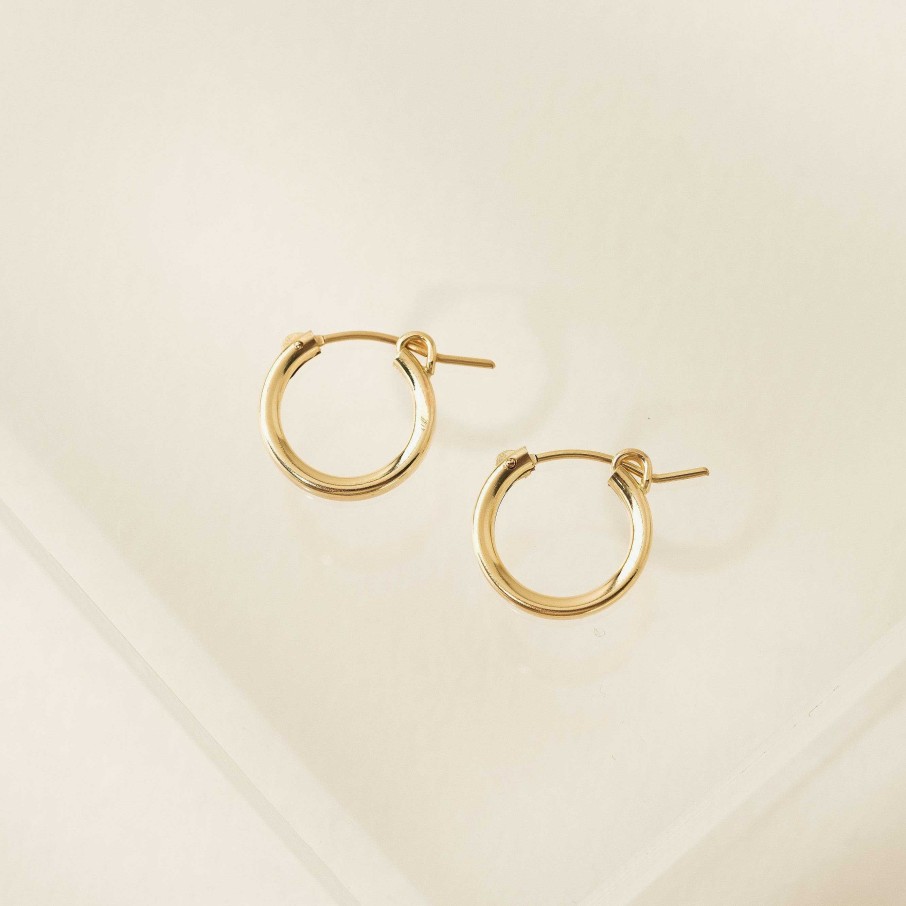 Earrings Lover's Tempo | 15Mm Gold-Filled Wire Hoop Earrings