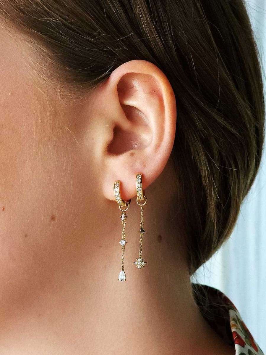 Hoops Lover's Tempo | Raindrop Charm Hoop Earrings