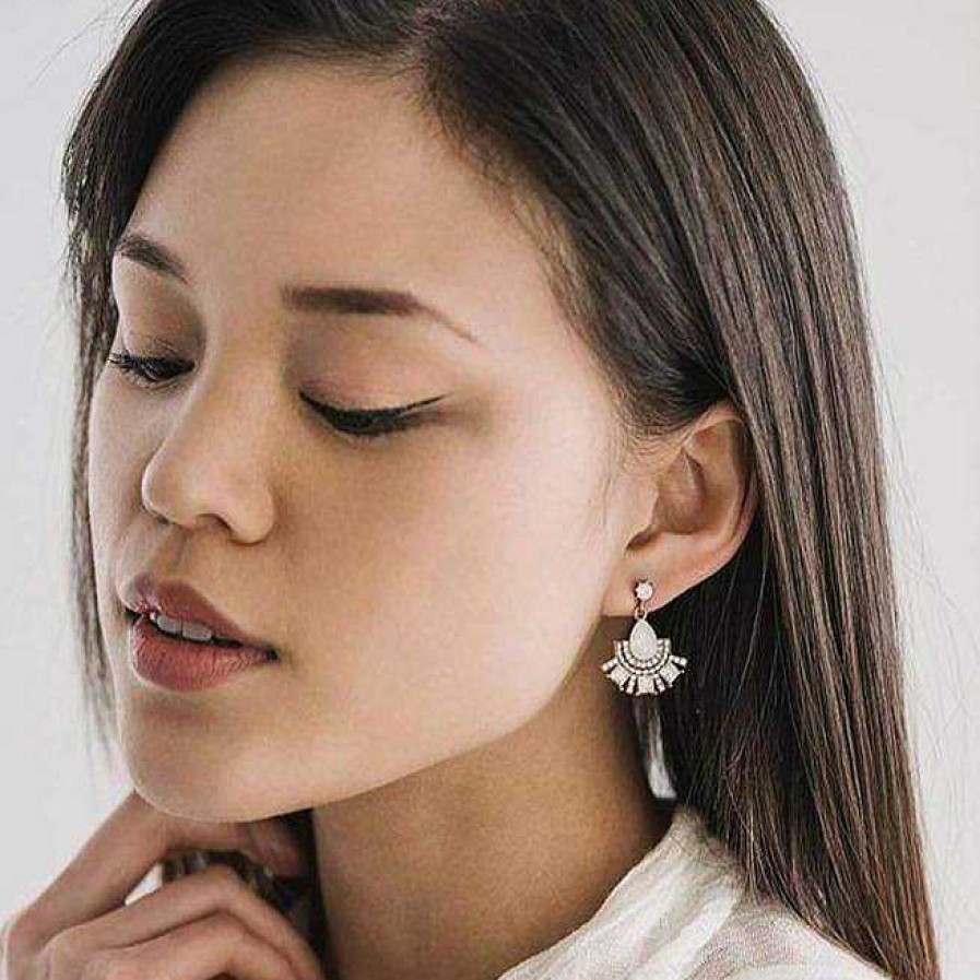 Earrings Lover's Tempo | Allegro Fan Drop Earrings White