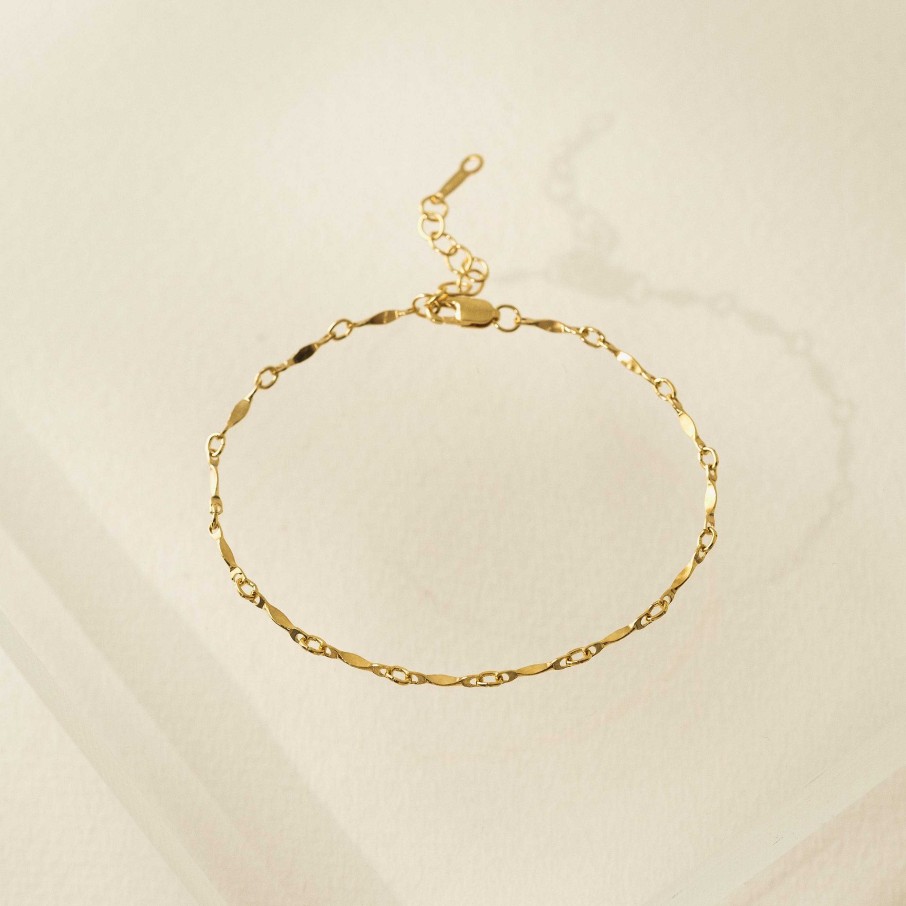 Bracelets Lover's Tempo | Dapped Bar Chain Gold-Filled Bracelet