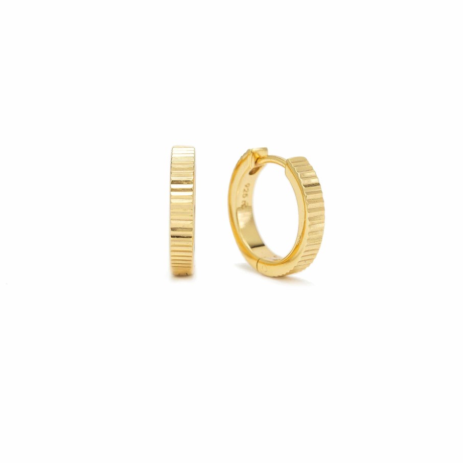 Hoops Lover's Tempo | 15Mm Fluted Huggie Hoop Earrings