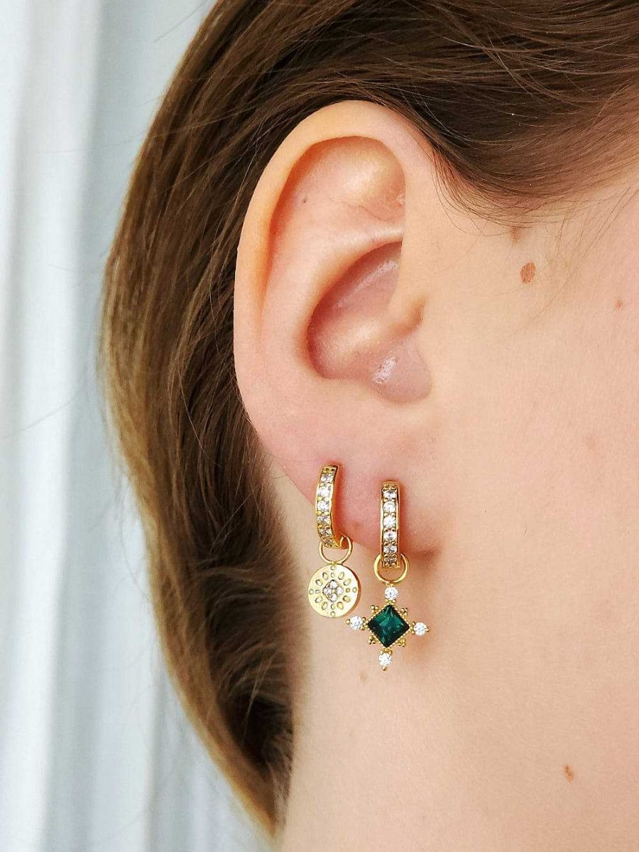 Earrings Lover's Tempo | Sun Coin Charm Hoop Earrings