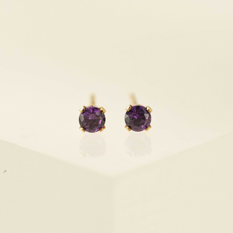 Earrings Lover's Tempo | February Birthstone Gold-Filled Stud Earrings