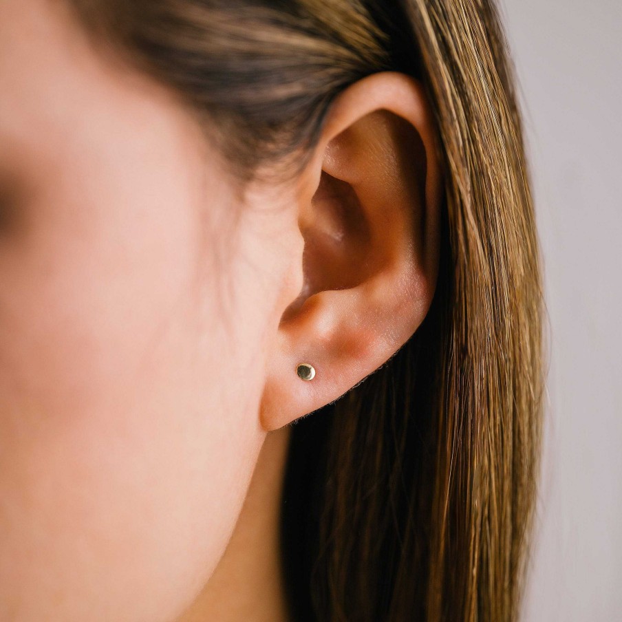 Studs Lover's Tempo | Gold Disc Stud Earrings