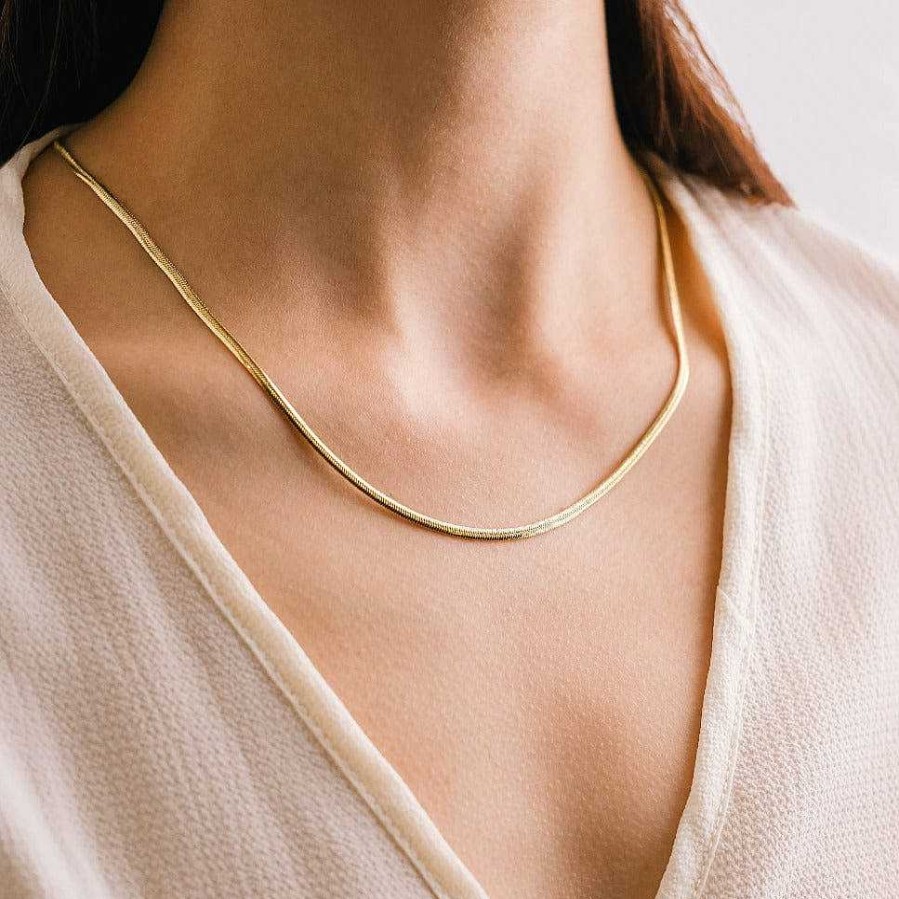 Necklaces Lover's Tempo | Herringbone Chain Necklace Silver