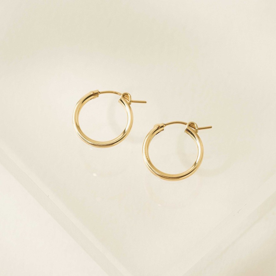 Earrings Lover's Tempo | 19Mm Gold-Filled Wire Hoop Earrings