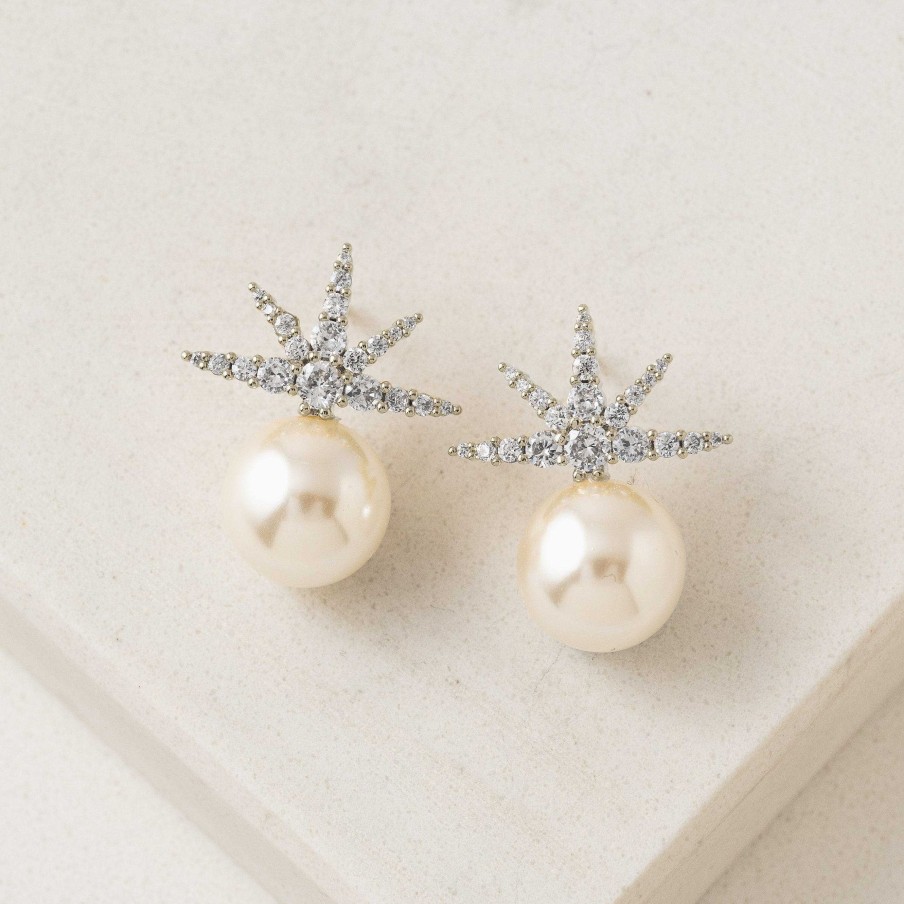 Earrings Lover's Tempo | Etoile Star Pearl Stud Earrings Silver