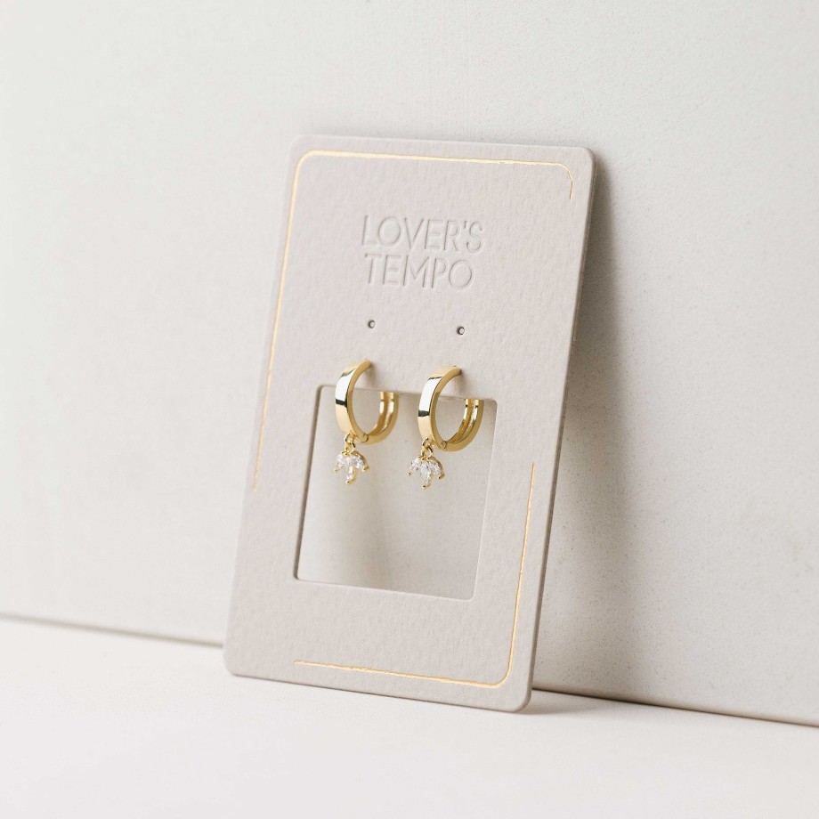 Earrings Lover's Tempo | Tiara Huggie Drop Hoop Earrings