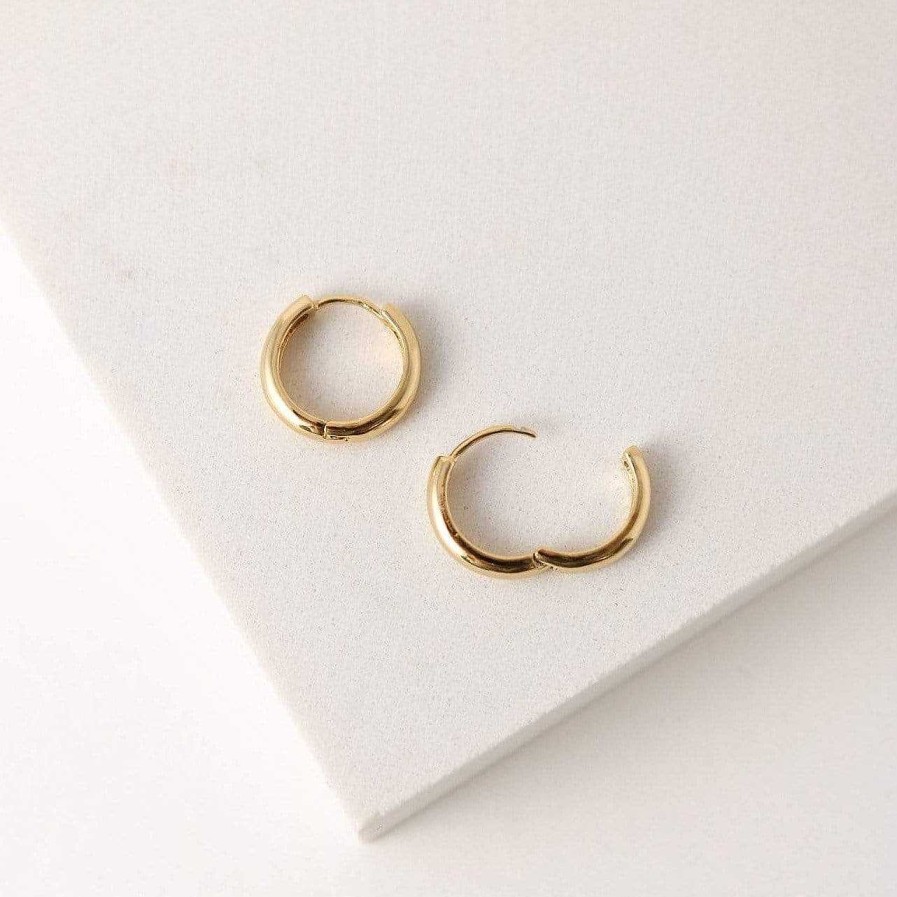 Earrings Lover's Tempo | Bea 15Mm Hoop Earrings Gold