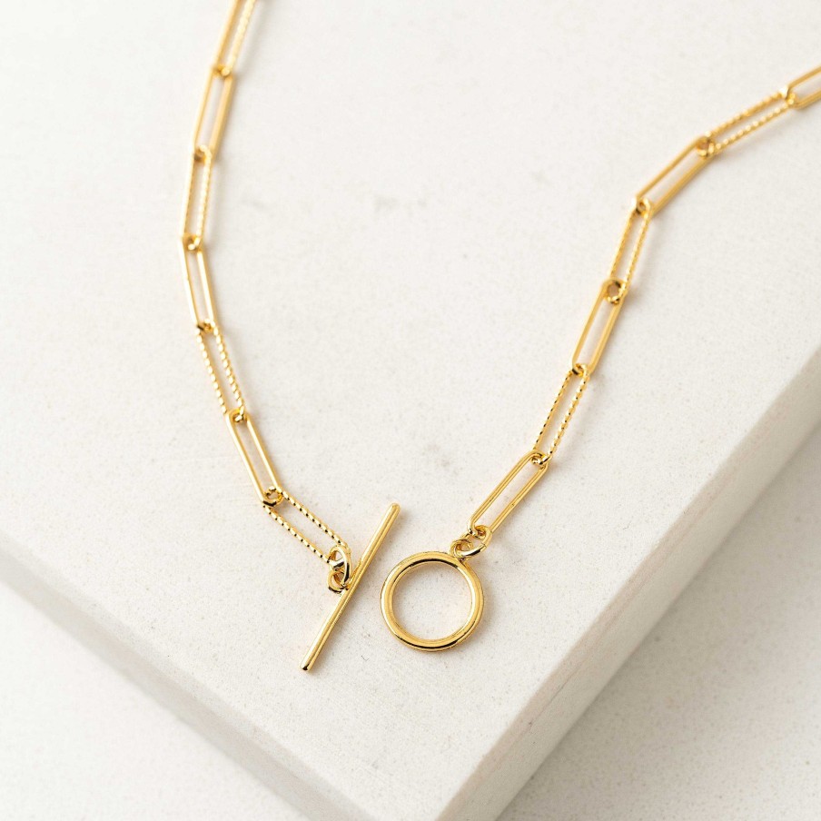 Necklaces Lover's Tempo | Dainty Paperclip Toggle Necklace