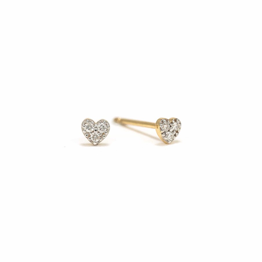 Studs Lover's Tempo | Diamond Heart Stud Earrings