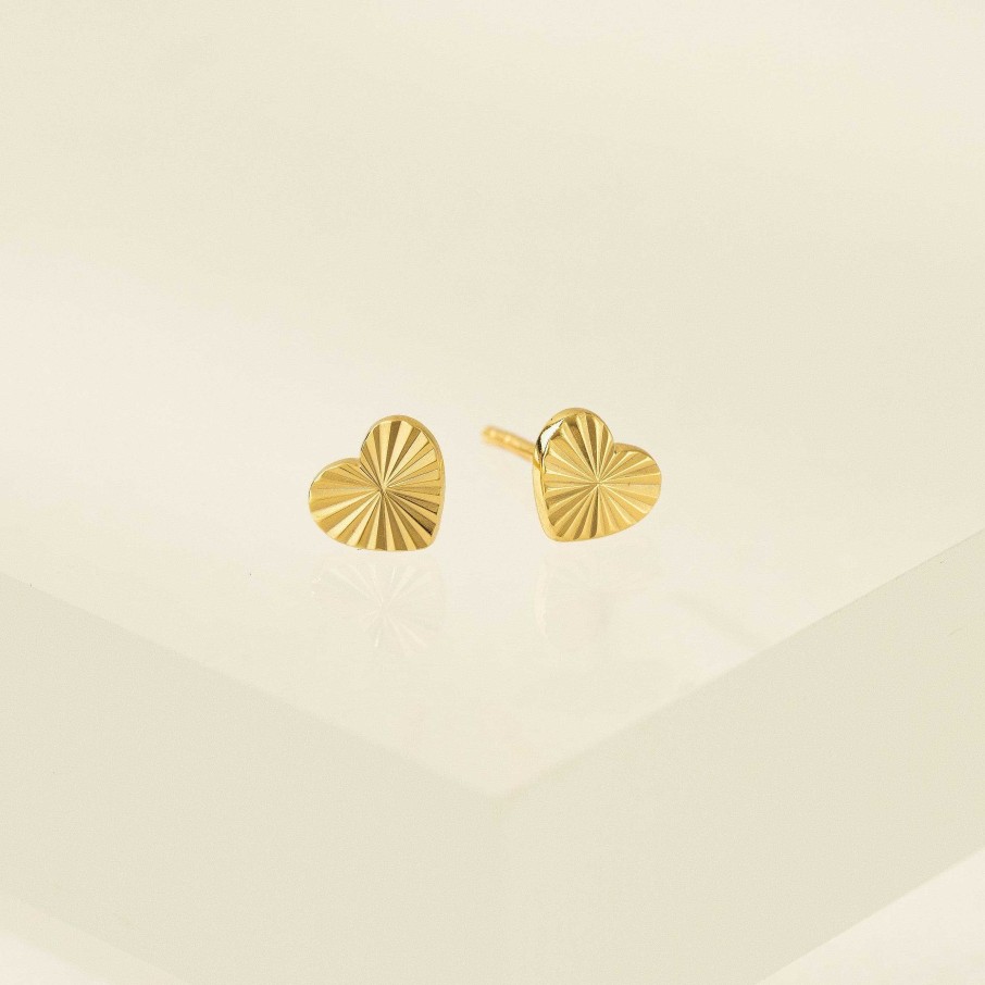 Earrings Lover's Tempo | Heart Fluted Stud Earrings