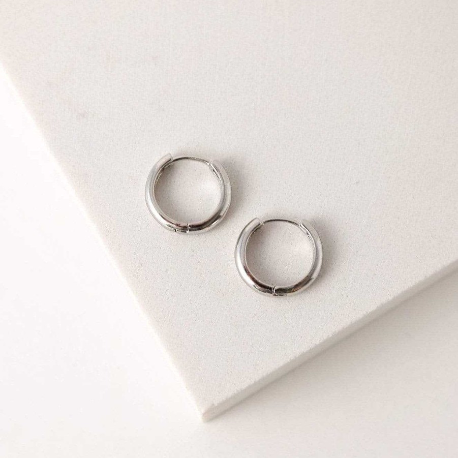 Earrings Lover's Tempo | Bea 15Mm Hoop Earrings Silver