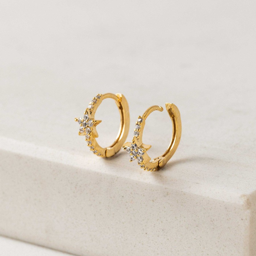 Hoops Lover's Tempo | Cosmos Star Huggie Hoop Earrings Gold