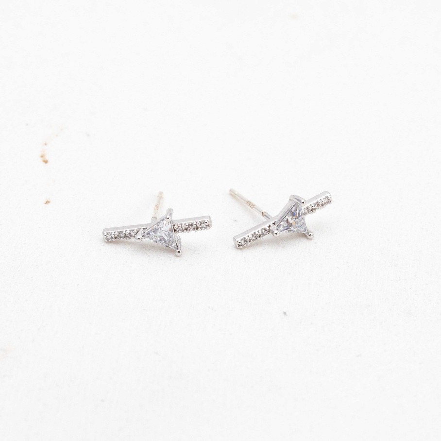 Studs Lover's Tempo | On Point Climber Earrings Silver