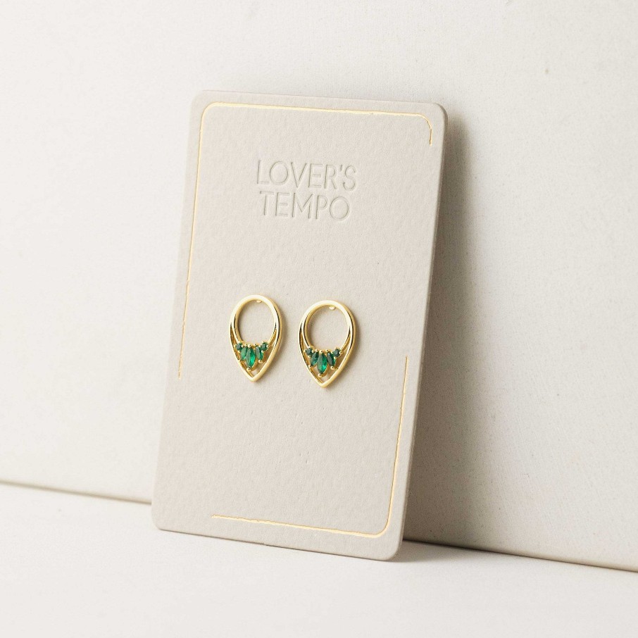 Earrings Lover's Tempo | Aria Emerald Stud Earrings