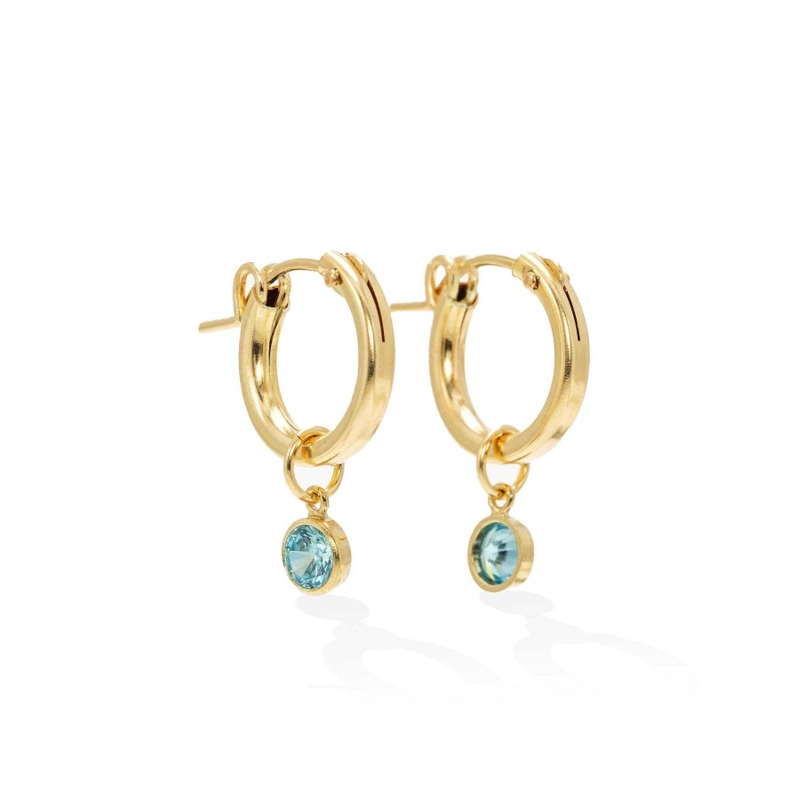 Earrings Lover's Tempo | March Birthstone Gold-Filled Hoop Earrings