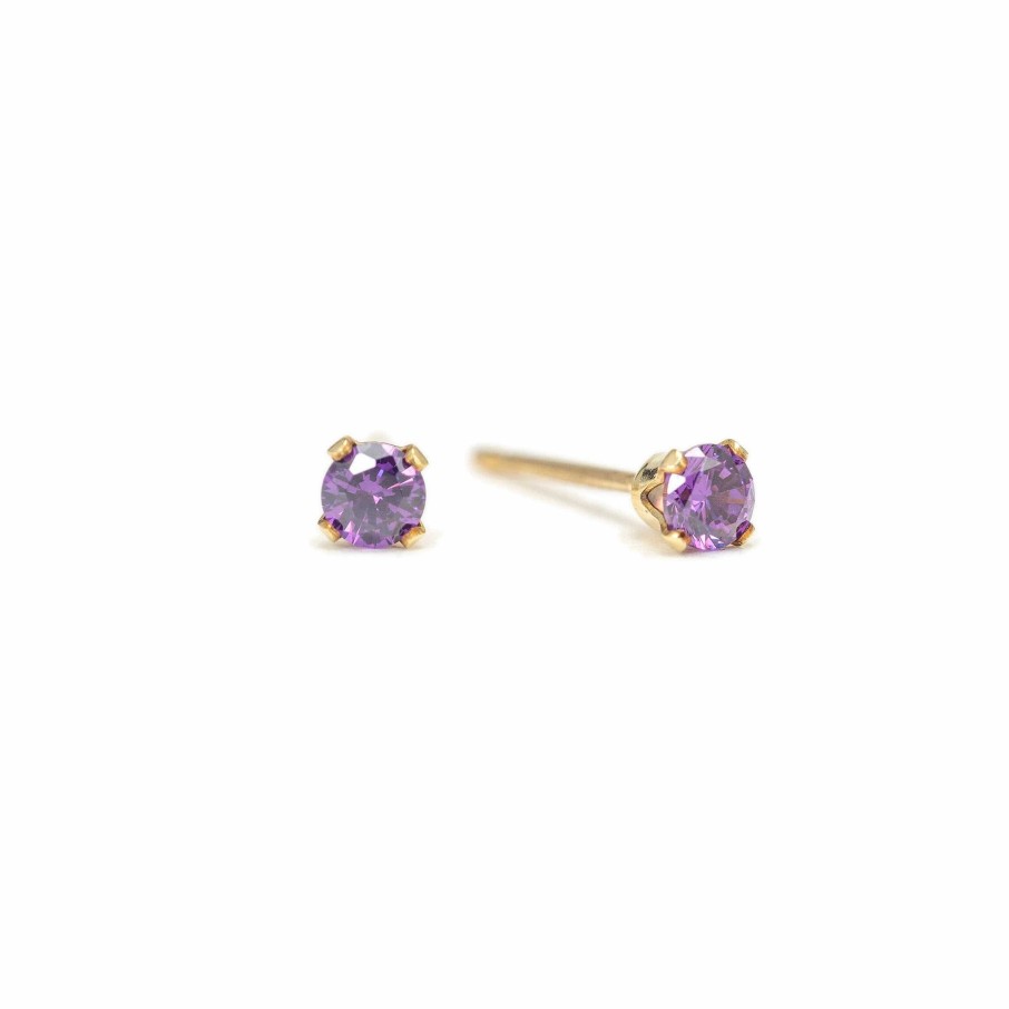 Studs Lover's Tempo | February Birthstone Gold-Filled Stud Earrings